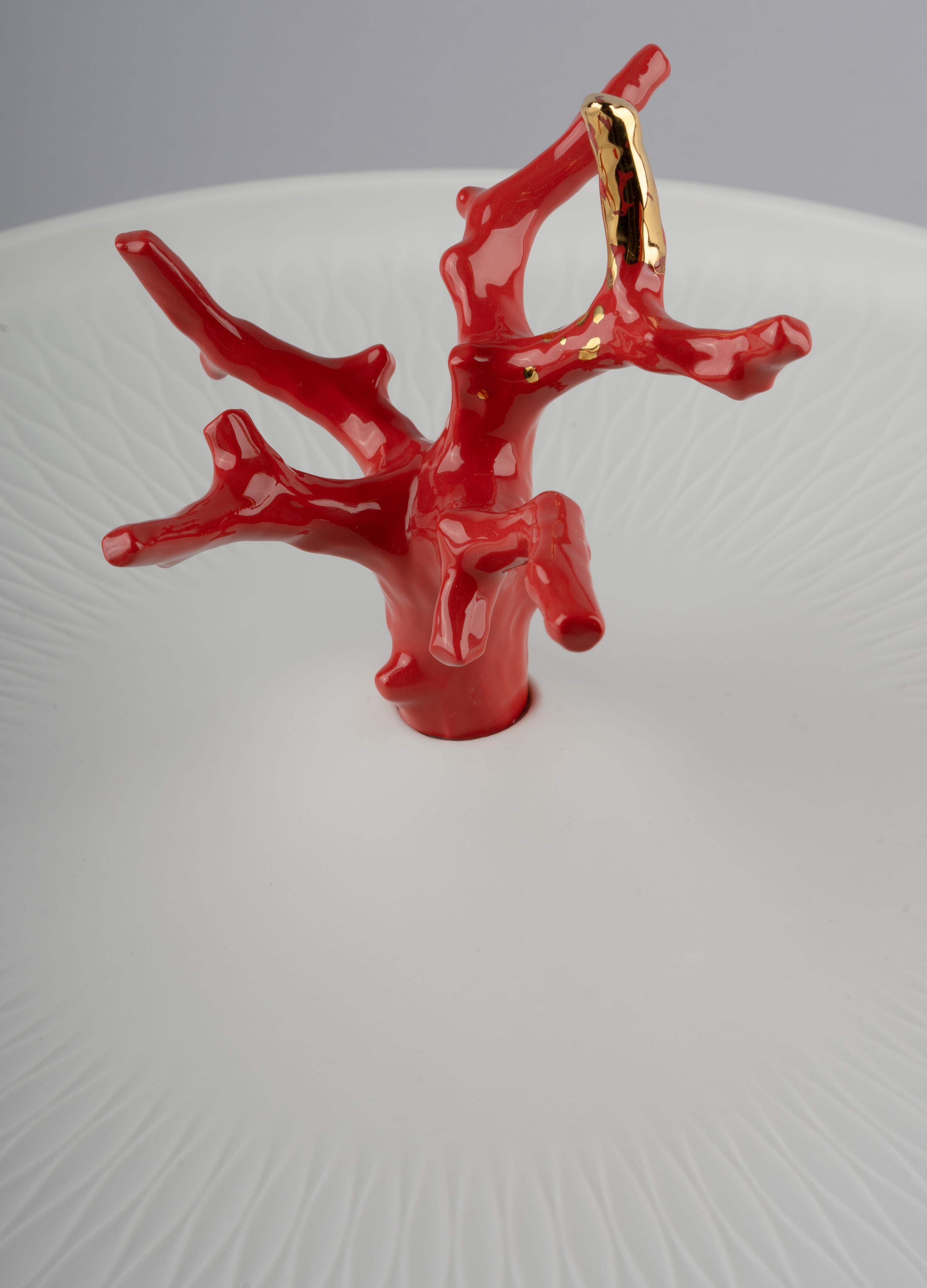 Imagen 2 de Centro de mesa Coral Lladró - Blanco / Rojo Blanco / Rojo