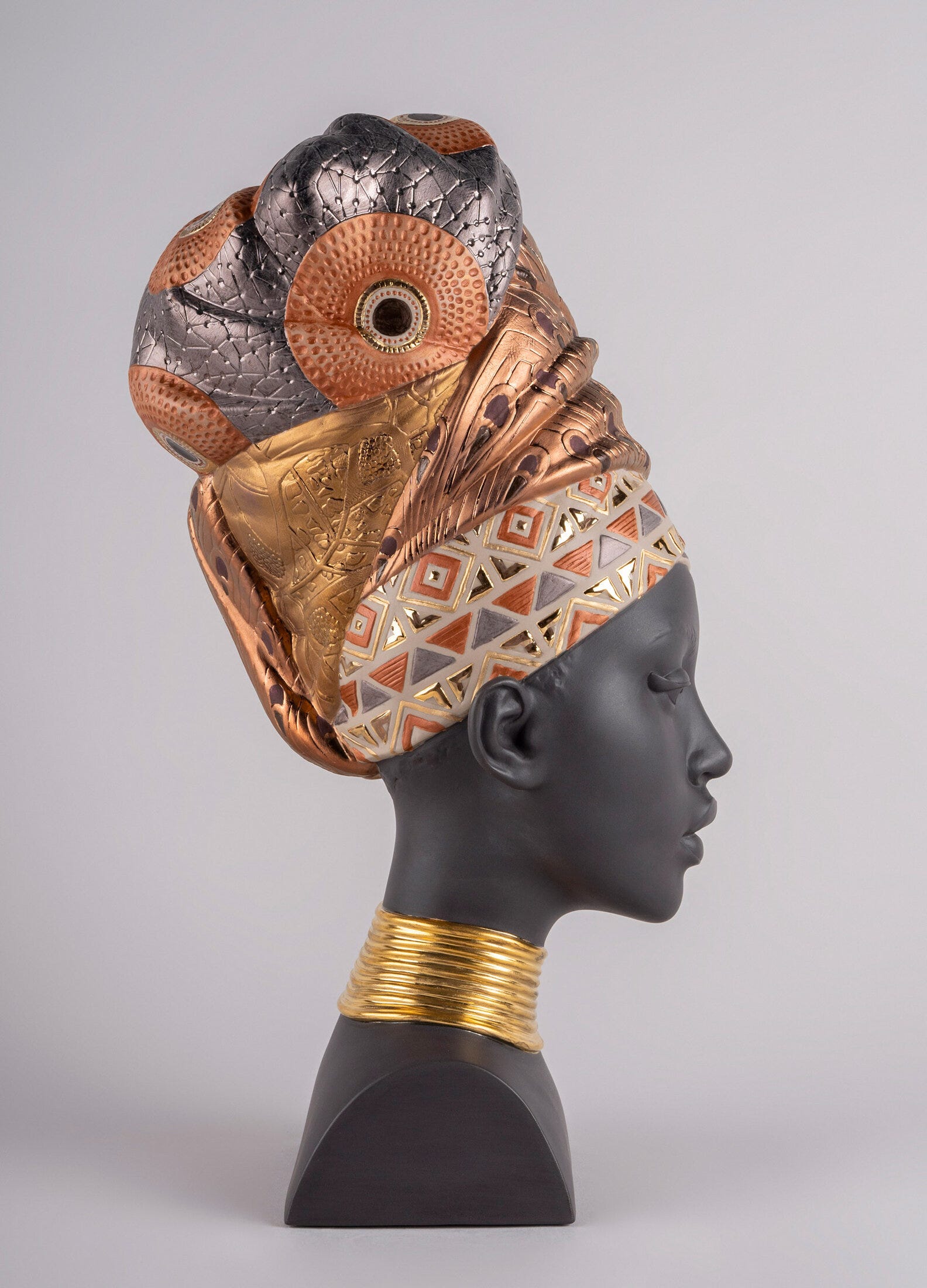 Imagen 4 de Figura decorativa Alma africana Lladró - Negro / Dorado Negro / Dorado