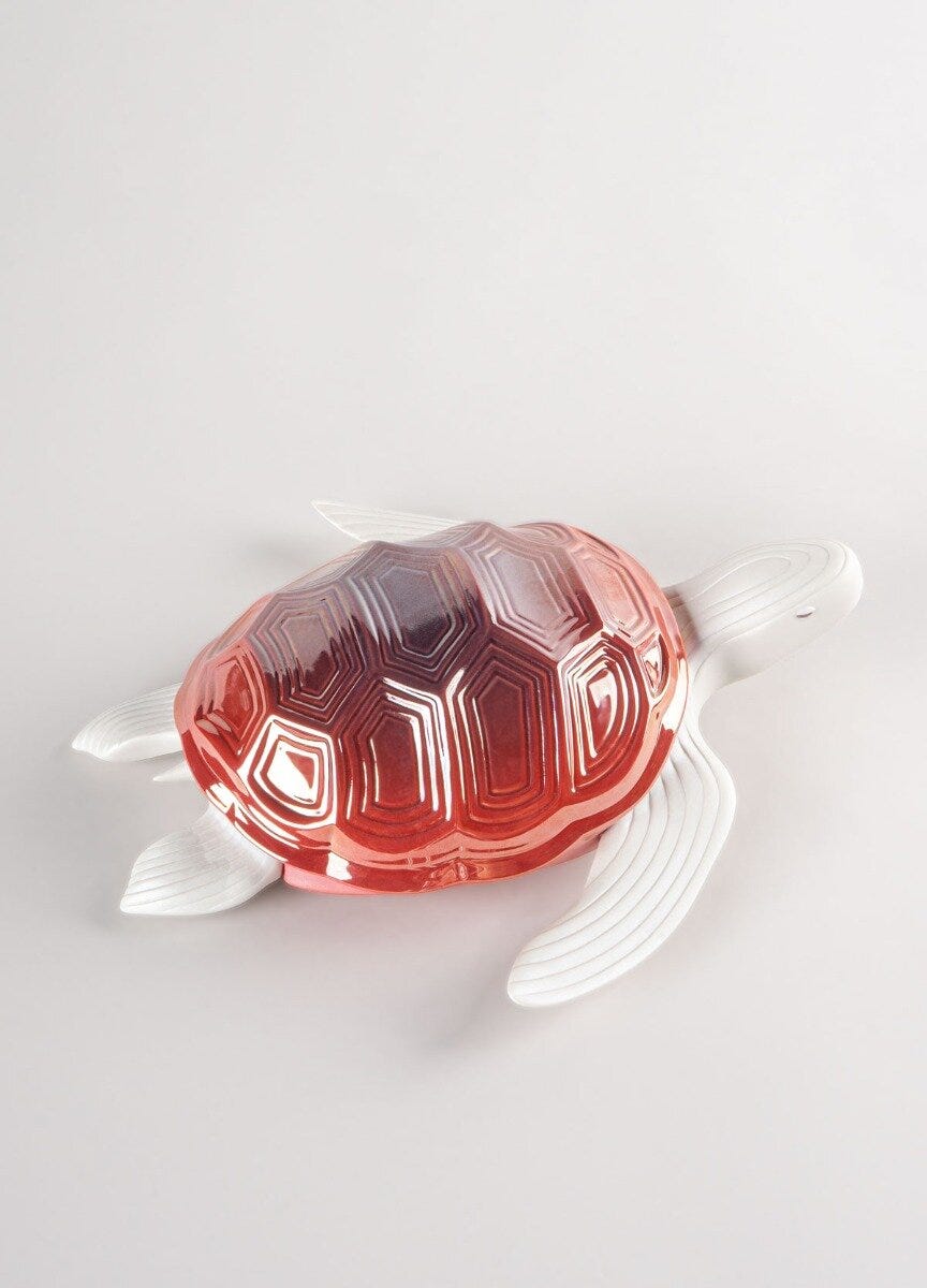 Imagen 4 de Figura decorativa Tortuga pequeña Lladró - Blanco / Rojo Blanco / Rojo