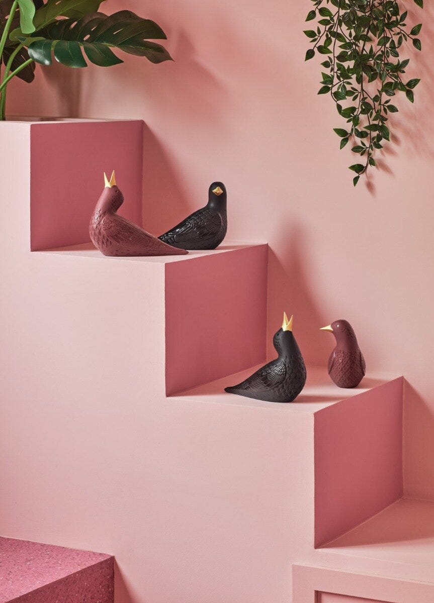 Imagen 3 de Figura decorativa Estornino I negro Lladró - Negro / Dorado Negro / Dorado