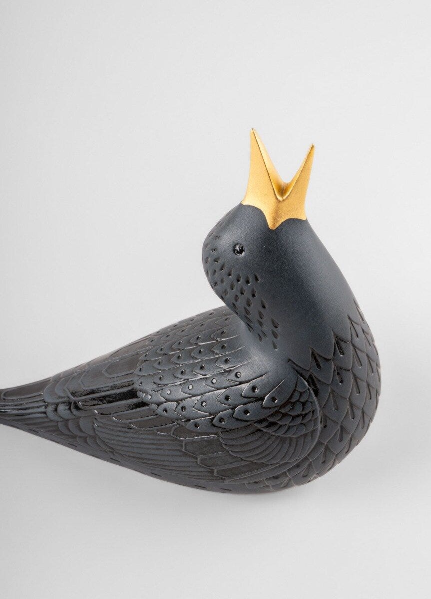 Imagen 4 de Figura decorativa Estornino I negro Lladró - Negro / Dorado Negro / Dorado