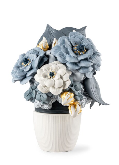 Imagen 0 de Jarrón con flores azul Lladró