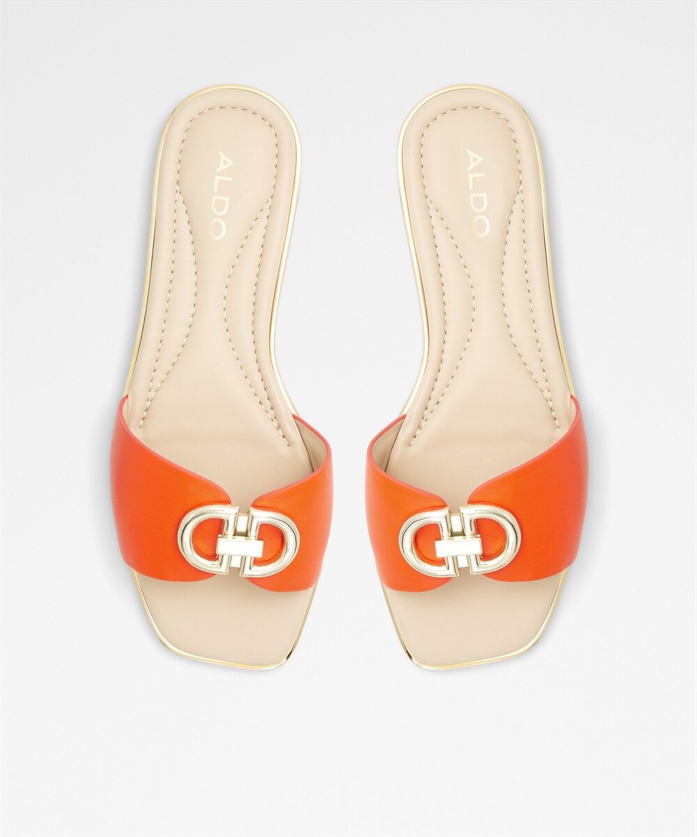 Sandalias planas de mujer con punta cuadrada - Aldo - Naranja Naranja-4