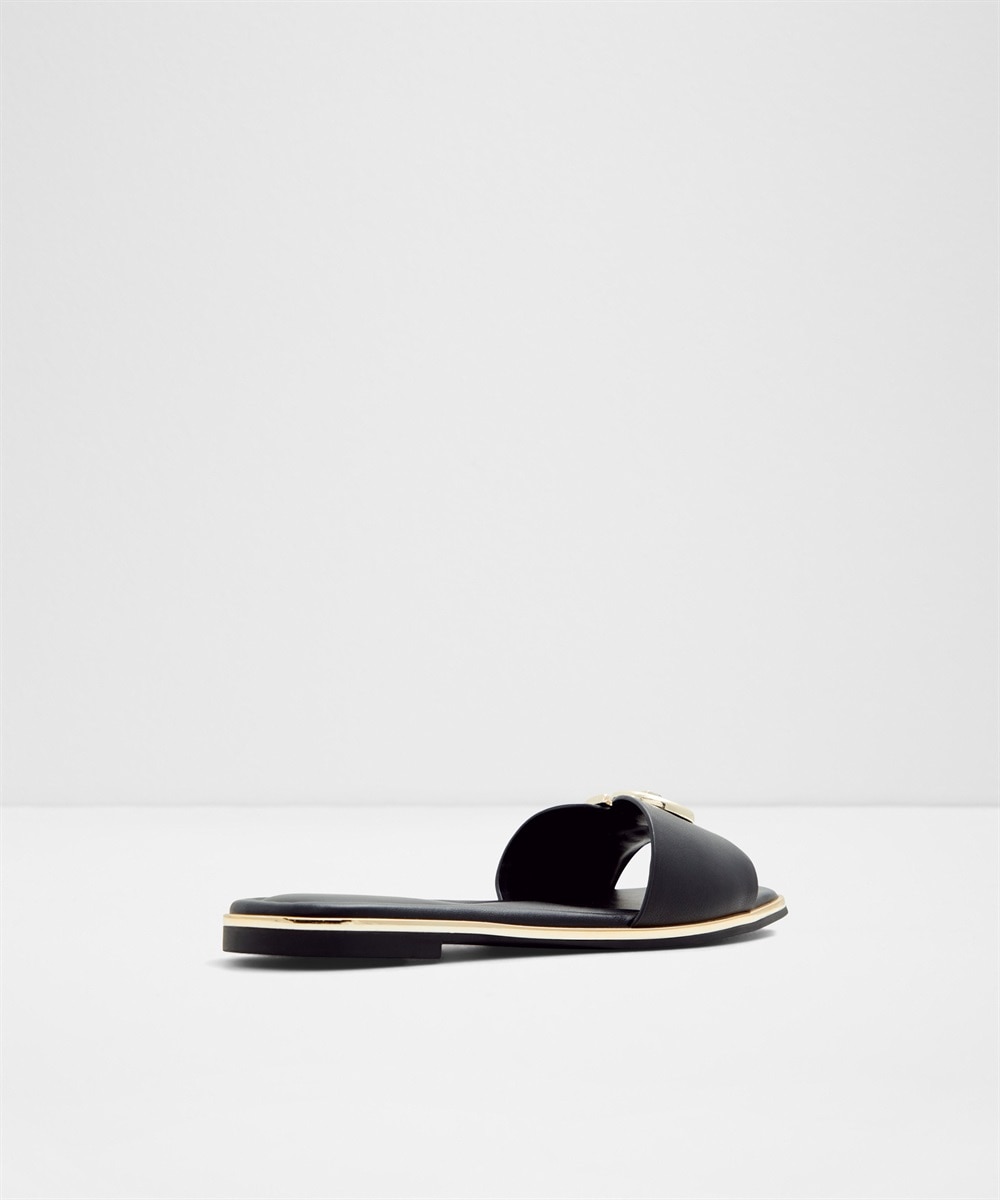 Sandalias planas de mujer con punta cuadrada - Aldo - Negro Negro-2