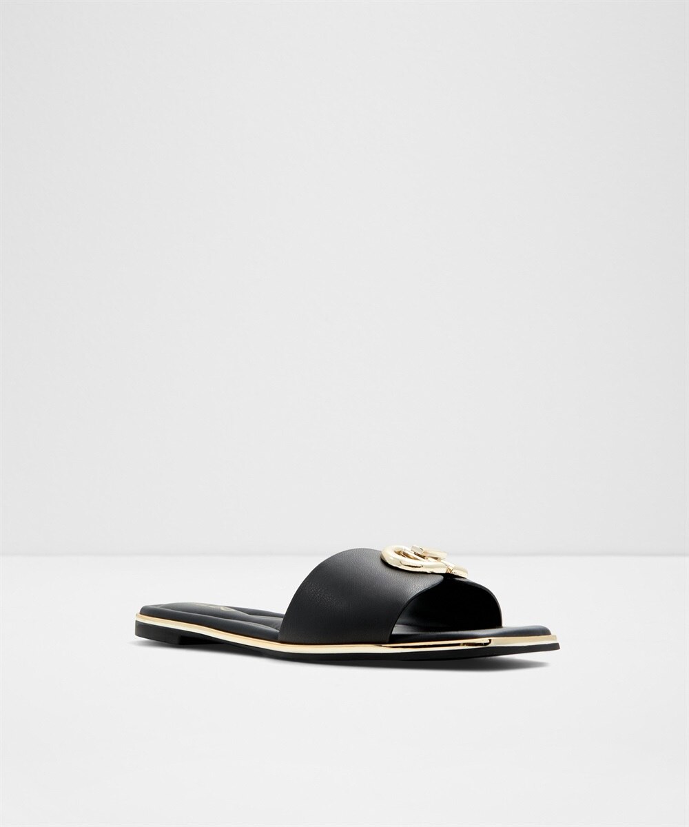 Sandalias planas de mujer con punta cuadrada - Aldo - Negro Negro-5