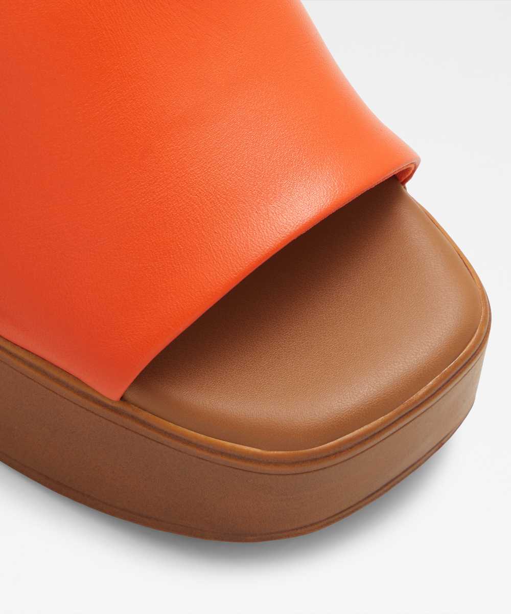 Mules de tacón de mujer con punta cuadrada - Aldo - Naranja Naranja-5