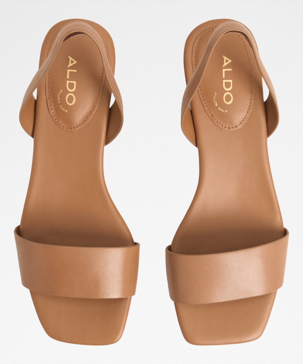 Imagen 2 de Sandalias planas de mujer con punta cuadrada - Camel Camel