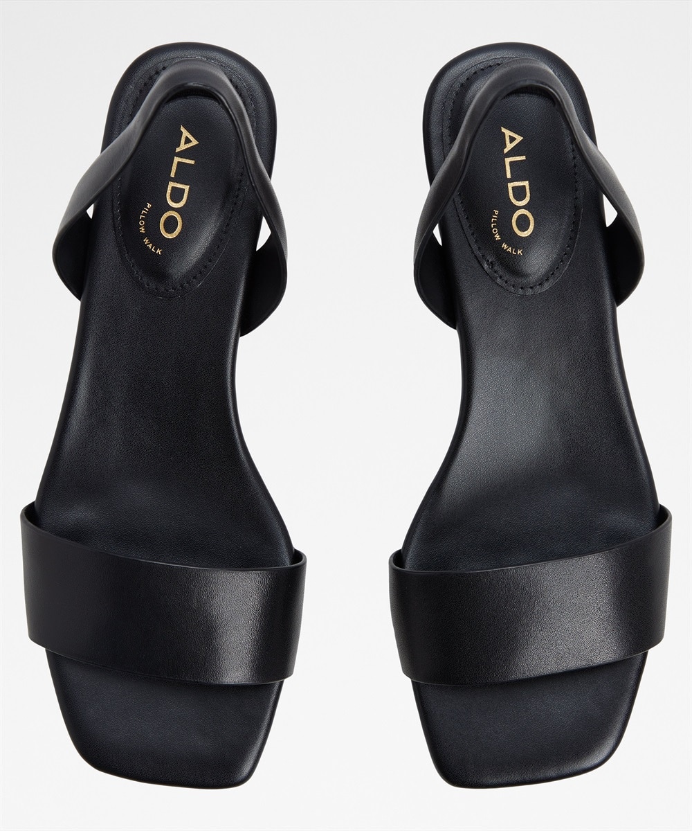 Sandalias planas de mujer con punta cuadrada - Aldo - Negro Negro-2