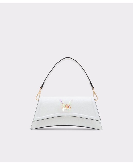 Bolso de mano en color blanco con cierre magnético
