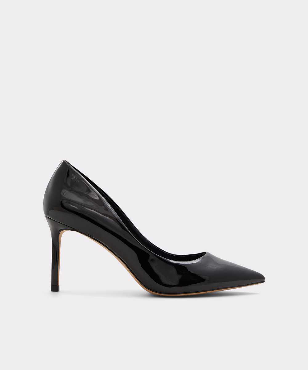 Imagen 0 de Zapatos de salón de mujer con punta afilada Negro brillante