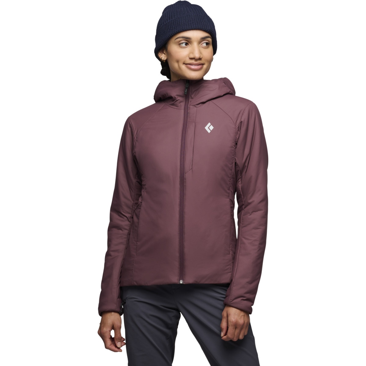 Chaqueta de mujer First Light Stretch Hoody Black Diamond - Granate Granate-2