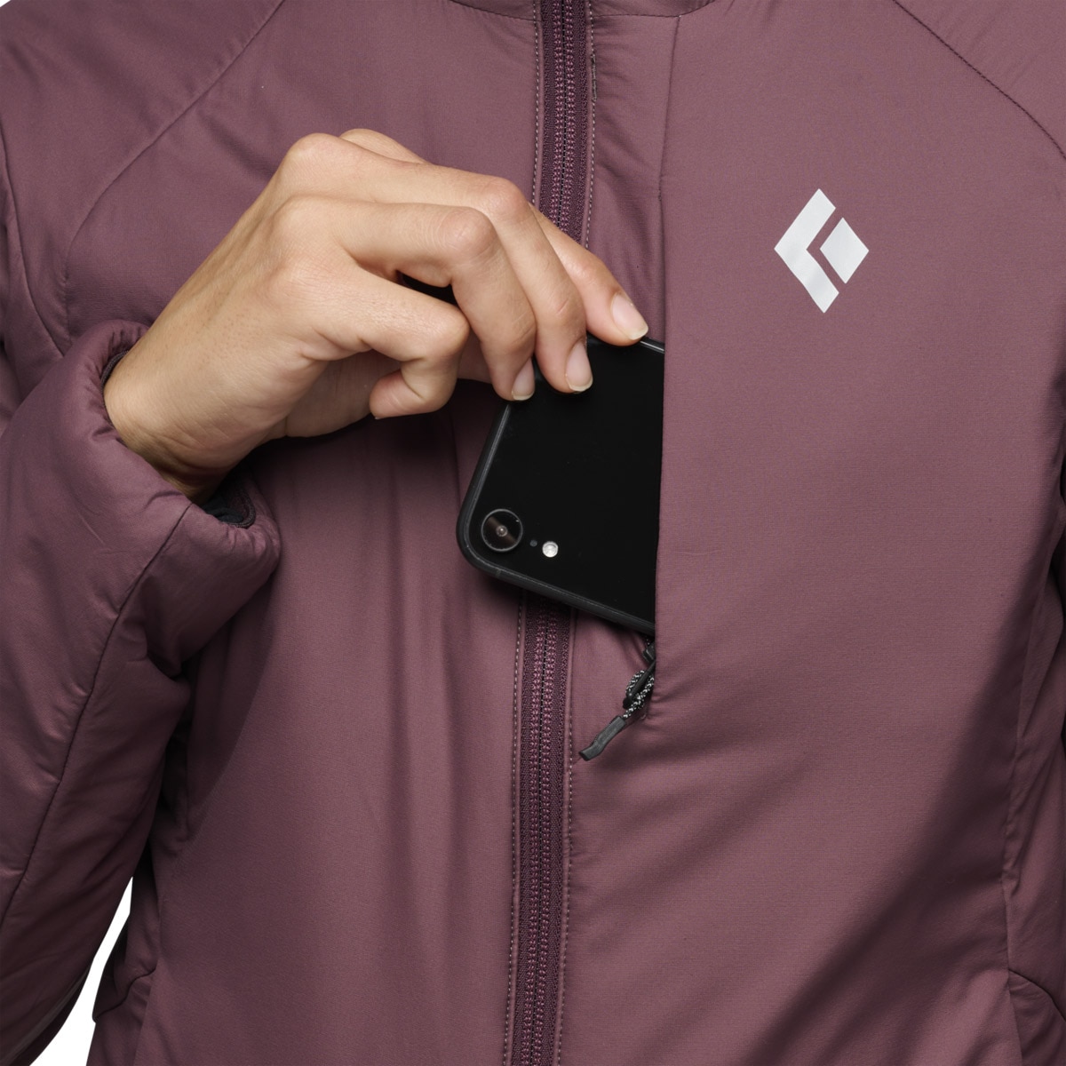 Chaqueta de mujer First Light Stretch Hoody Black Diamond - Granate Granate-5