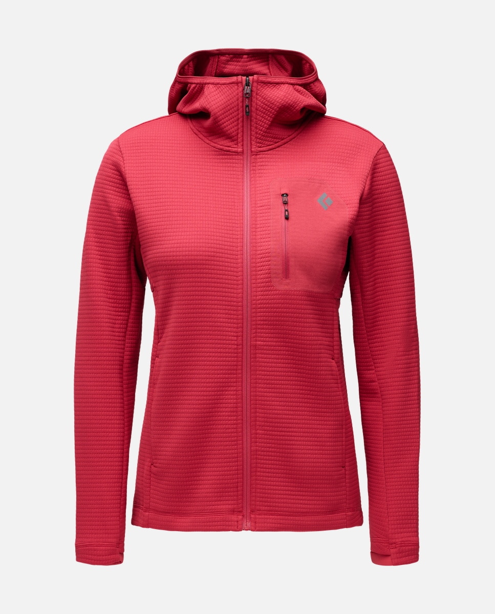 Forro polar de esquí de mujer DIVERGE FZ Black Diamond - Rojo Rojo-1