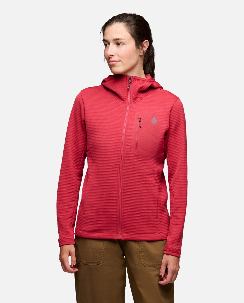 Forro polar de esquí de mujer DIVERGE FZ Black Diamond - Rojo Rojo-2