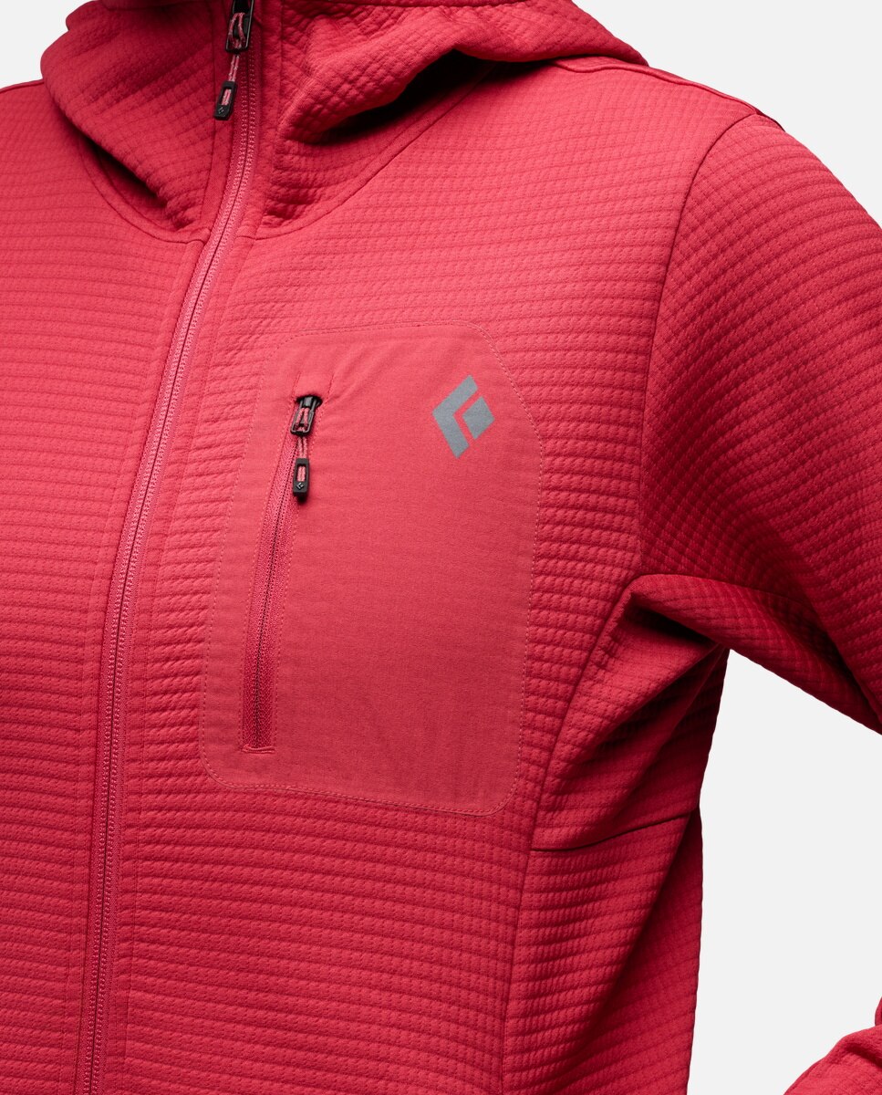 Forro polar de esquí de mujer DIVERGE FZ Black Diamond - Rojo Rojo-6