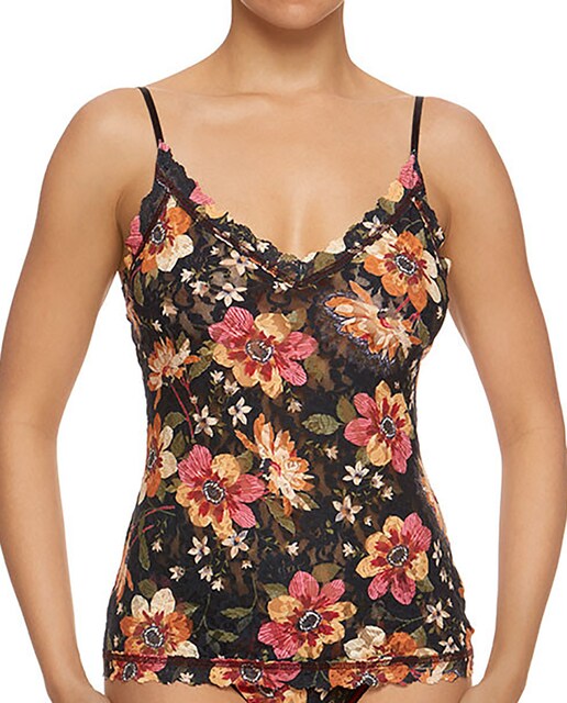 Imagen 0 de Camiseta interior de mujer de tirante fino con encaje estampado
