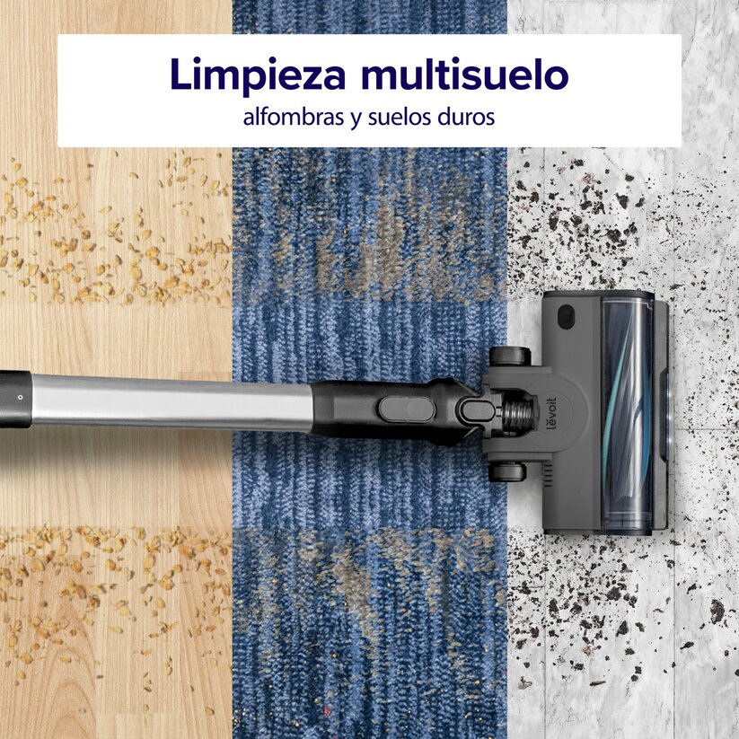 Imagen 5 de Aspirador de escoba Levoit LVAC-200 con un cepillo anti-enredos 180W y cabezal flexible de 180° - Negro Negro