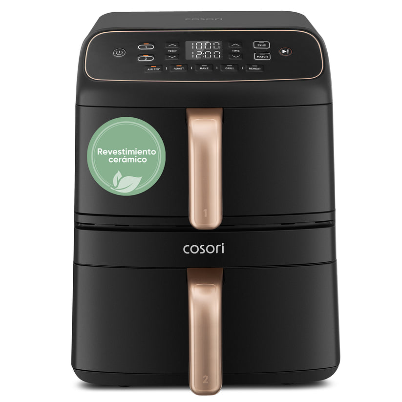 Freidora de aire Cosori Turbo Tower Compact 8,6 L con calentamiento superior y revestimiento 100% cerámico libre de PFAS - Negro Negro-1