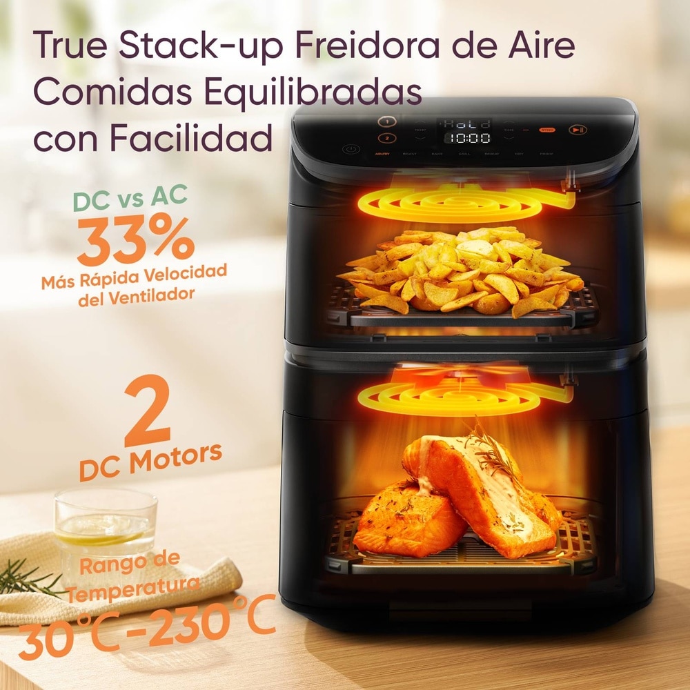 Freidor de aire Cosori Turbo Tower cerámica 10.8L - Negro Negro-3