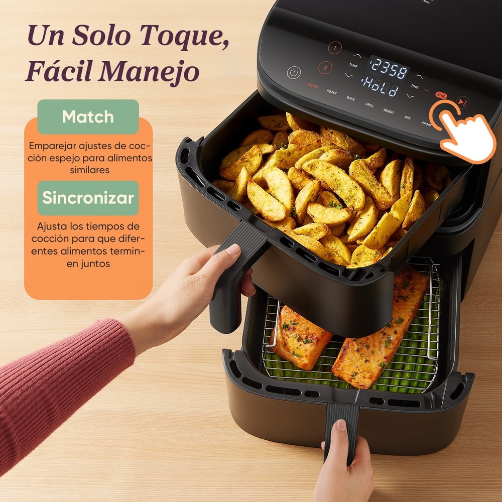 Freidor de aire Cosori Turbo Tower cerámica 10.8L - Negro Negro-6