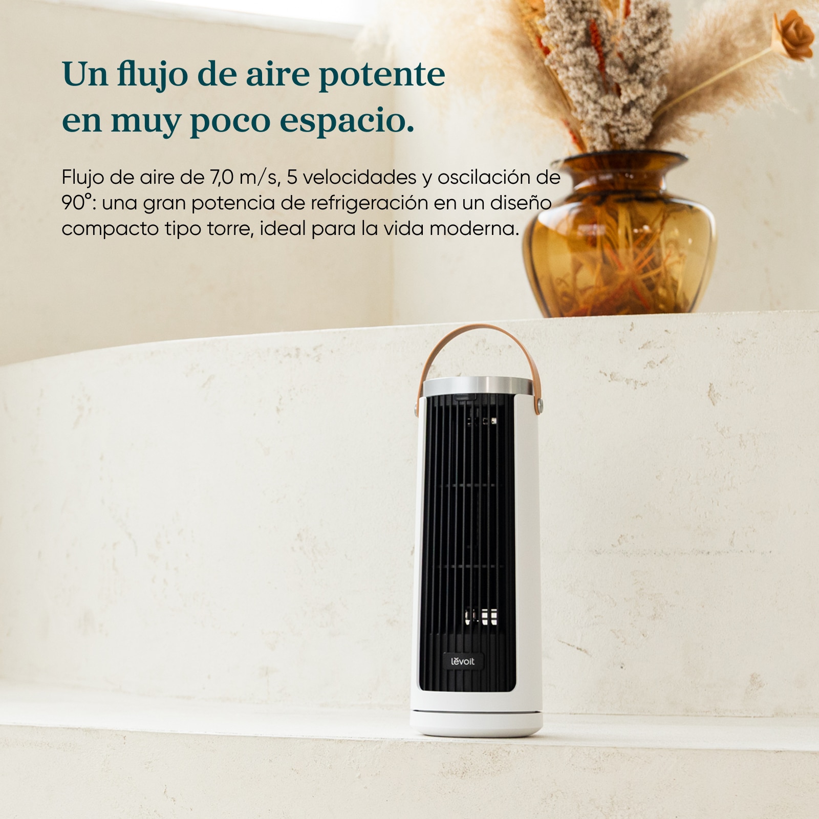 Imagen 3 de Ventilador de torre Levoit Windi Mini Plus - Blanco Blanco