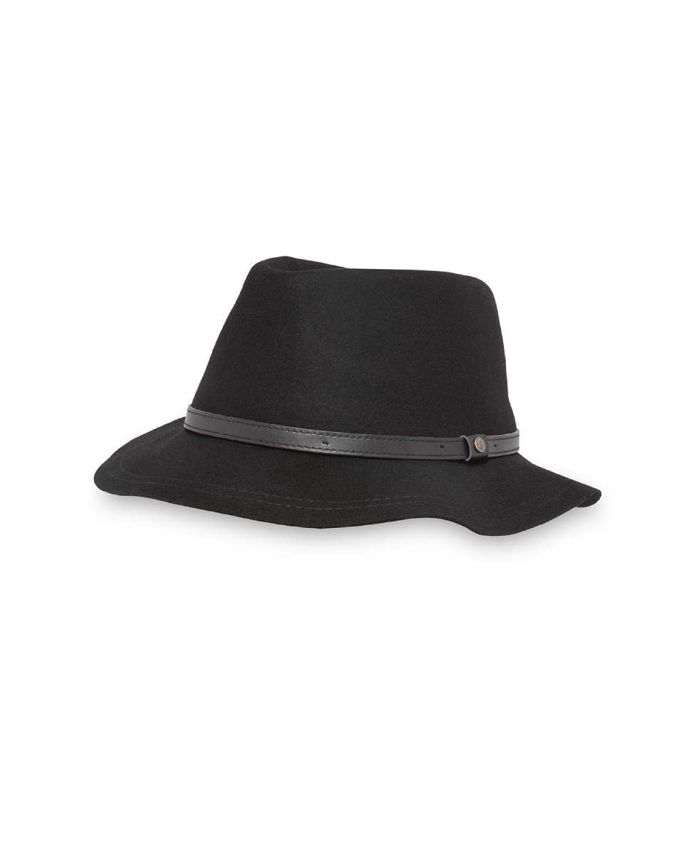 Imagen 0 de Sombrero unisex de fieltro Tessa con protección solar Negro