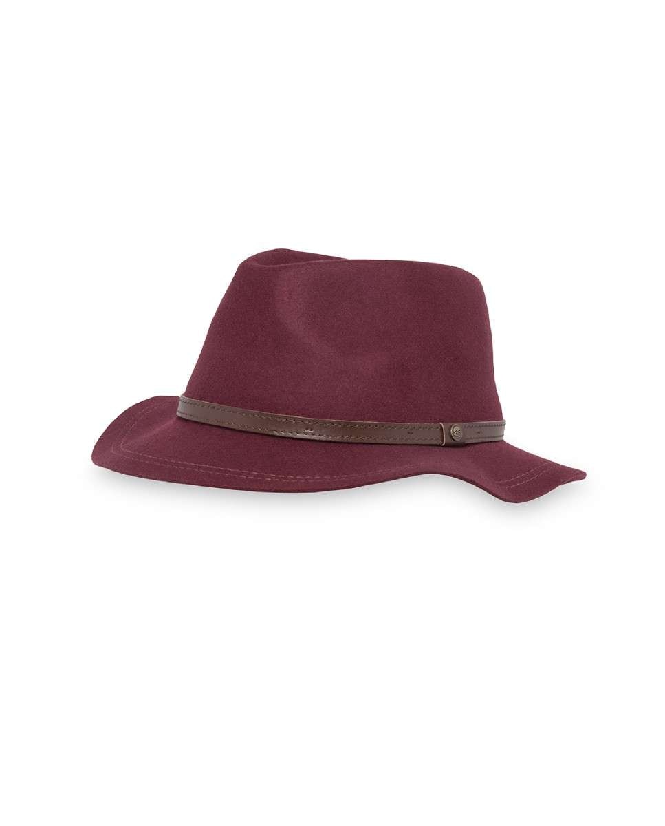Sombrero unisex de fieltro Tessa con protección solar - Illums - Granate Granate-1