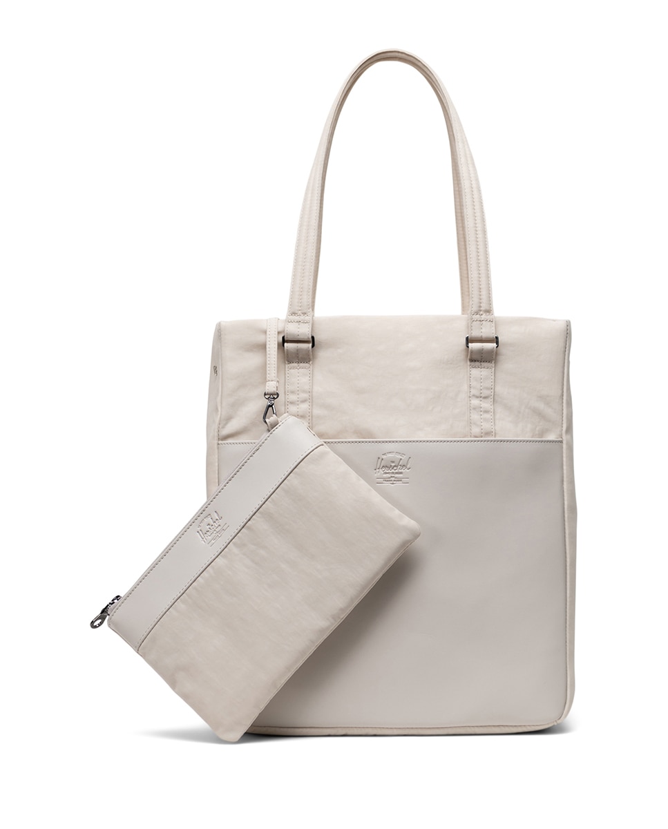 Bolso mujer 15,5 l en tejido combinado con piel beige - Herschel - Nude Nude-2