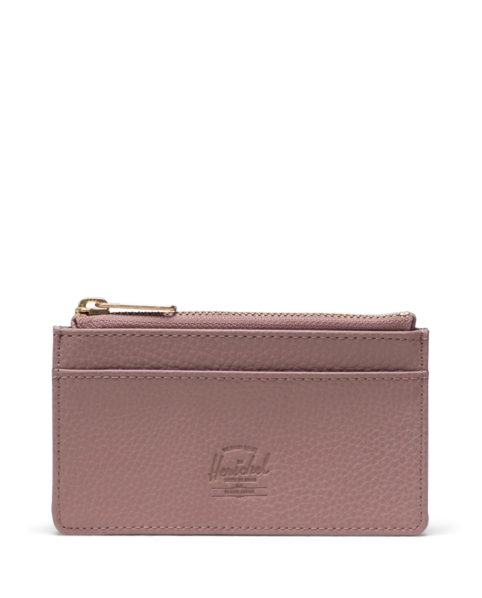 Tarjetero unisex herschel en piel vegana con cremallera - Rosa Rosa-1