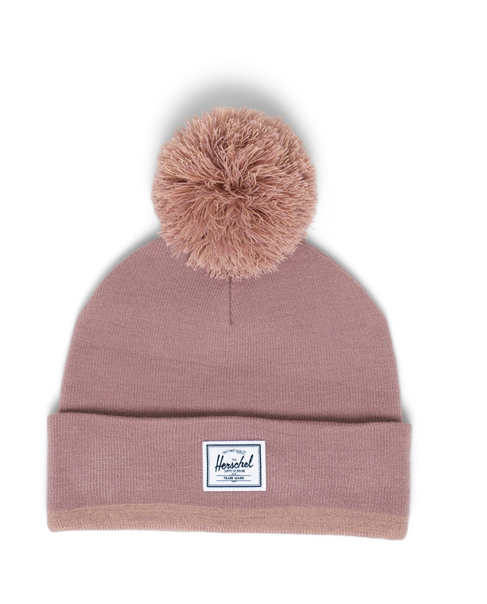Gorro mujer herschel de punto acanalado con borla - Rosa Rosa-1