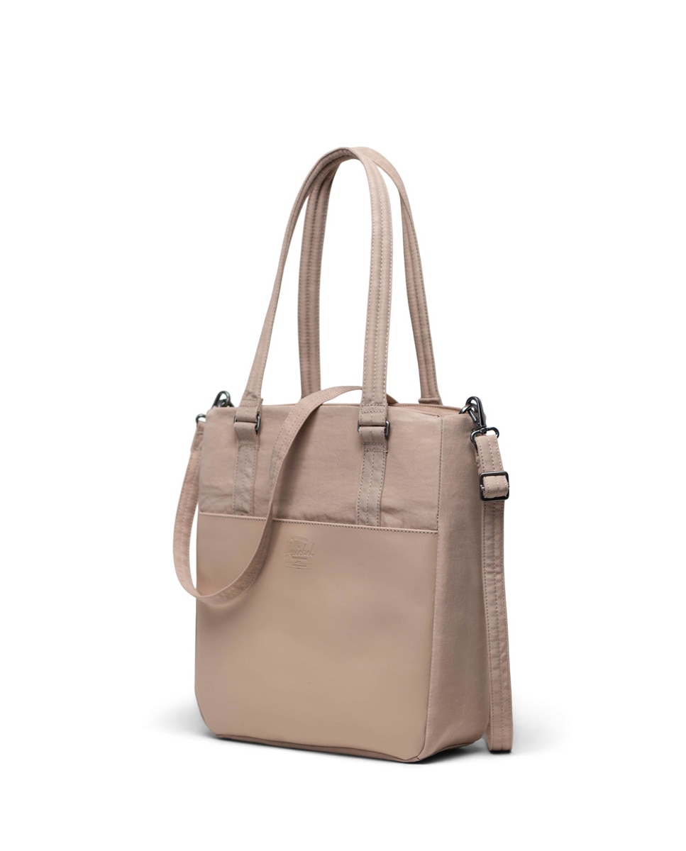 Bolso mujer herschel 8 l en tejido ecológico combinado con piel vegana - Marrón claro Marrón claro-2
