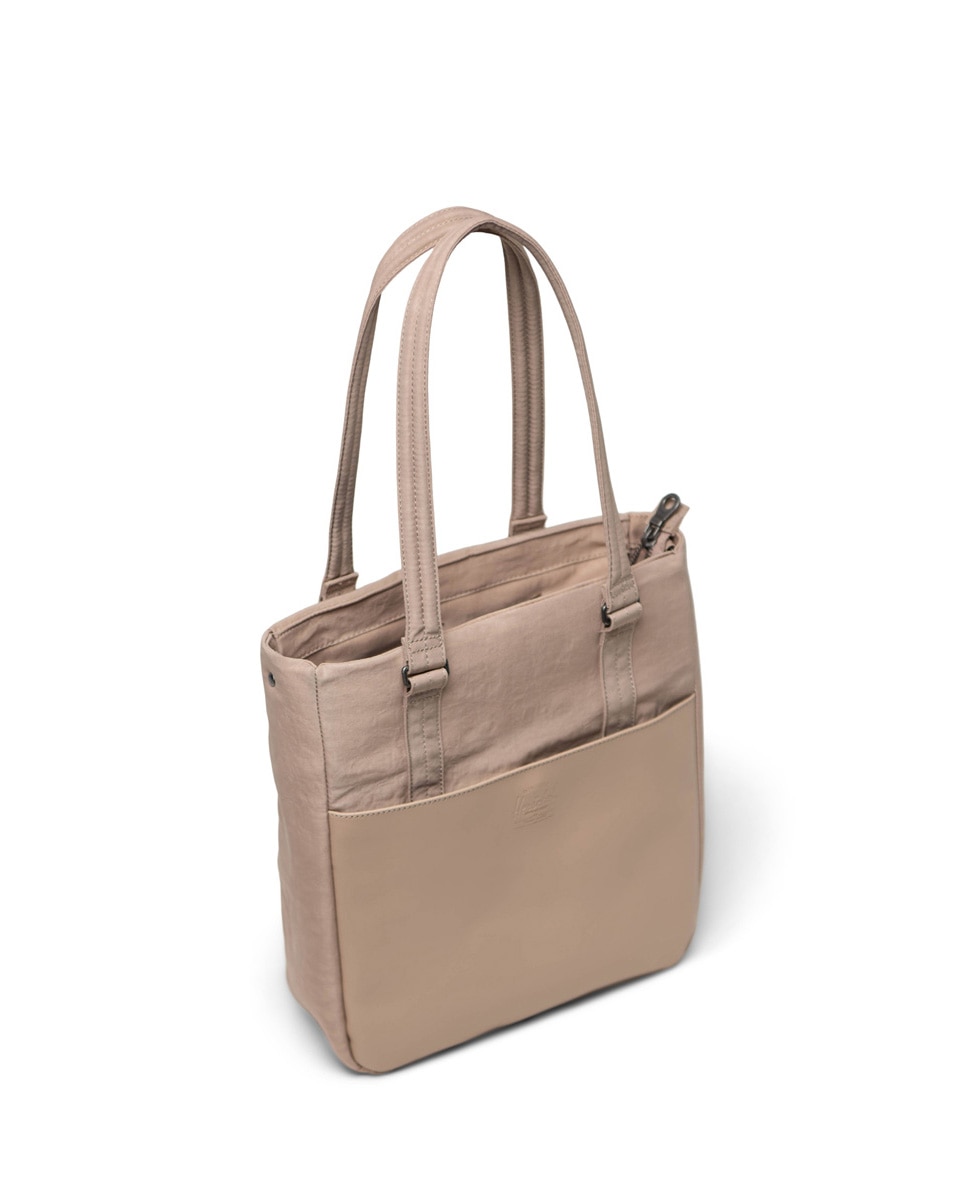 Bolso mujer herschel 8 l en tejido ecológico combinado con piel vegana - Marrón claro Marrón claro-3