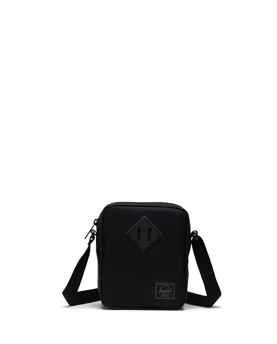 Bandolera unisex herschel ecológica en tejido 2 l y medio con cremallera y bolsillo interno - Negro mate Negro mate-1
