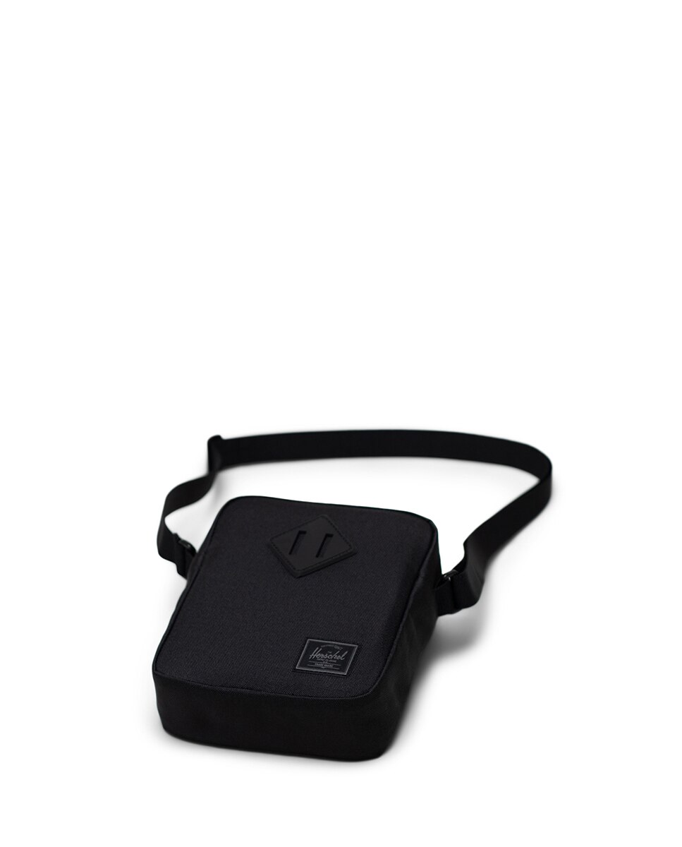 Bandolera unisex herschel ecológica en tejido 2 l y medio con cremallera y bolsillo interno - Negro mate Negro mate-2
