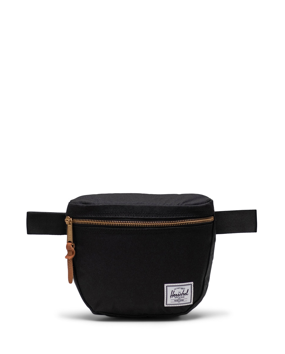 Herschel - Riñonera de mujer ecológica negra con cremallera.