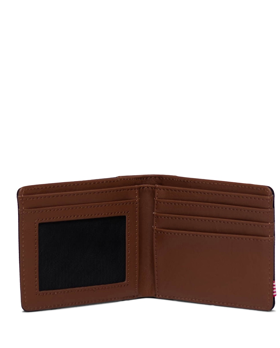 Cartera hombre herschel plegable ecológica en tejido con piel vegana - Negro Negro-3