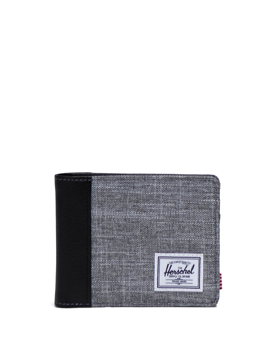 Cartera hombre herschel plegable ecológica en tejido con piel vegana - Gris claro Gris claro-1