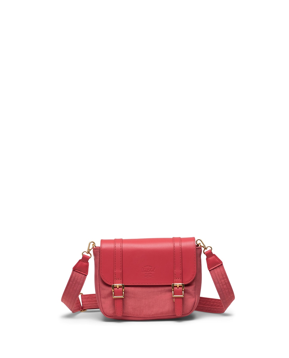 Bandolera mujer herschel 1 l en tejido ecológico combinado con piel vegana - Naranja Naranja-1