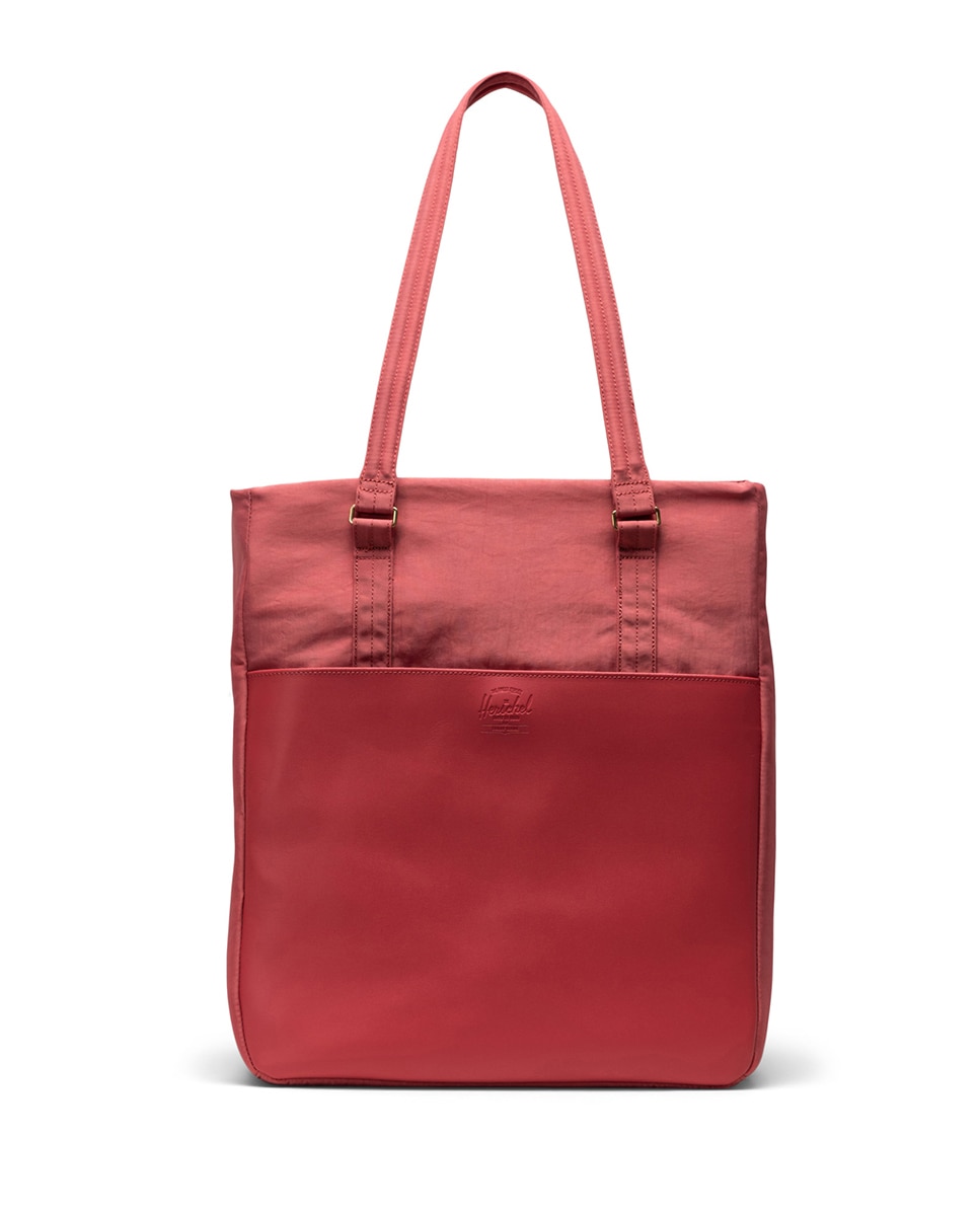 Bolso mujer 15,5 l en tejido combinado con piel beige - Herschel - Rojo Rojo-1