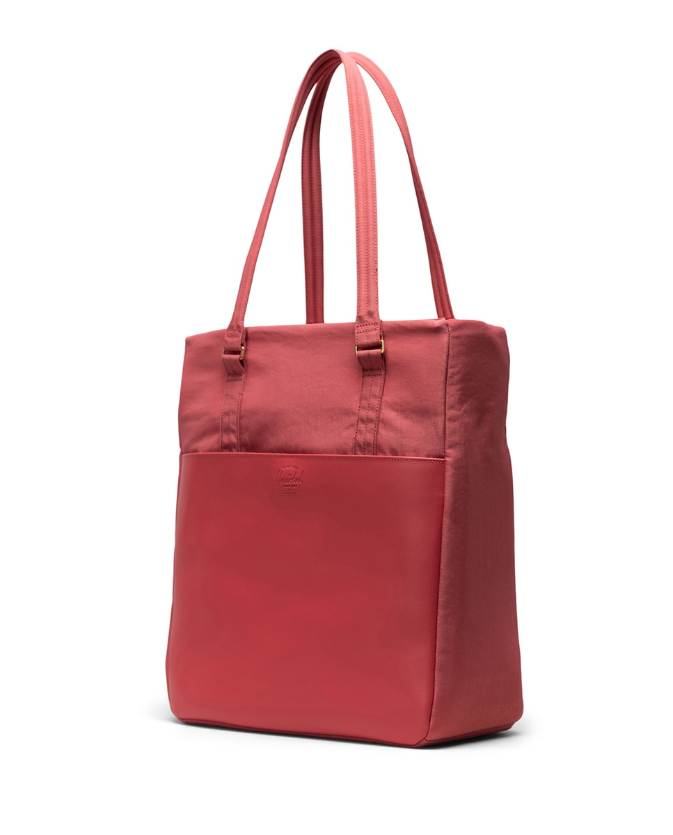 Bolso mujer 15,5 l en tejido combinado con piel beige - Herschel - Rojo Rojo-2
