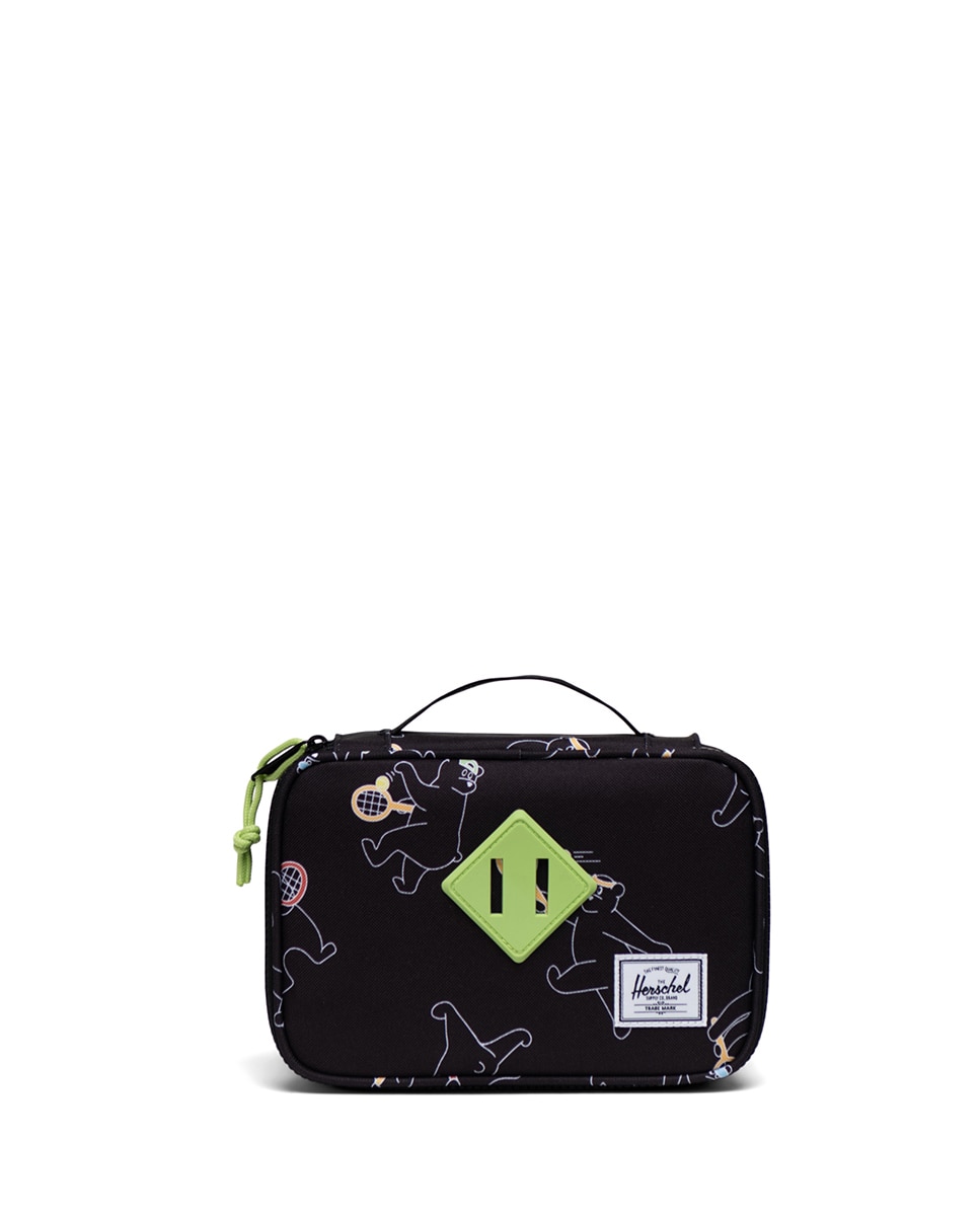 Estuche ecológico unisex herschel cuadrado en tejido - Blanco Negro-1