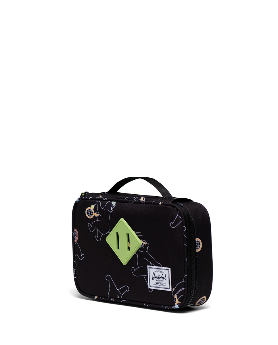 Estuche ecológico unisex herschel cuadrado en tejido - Blanco Negro-4