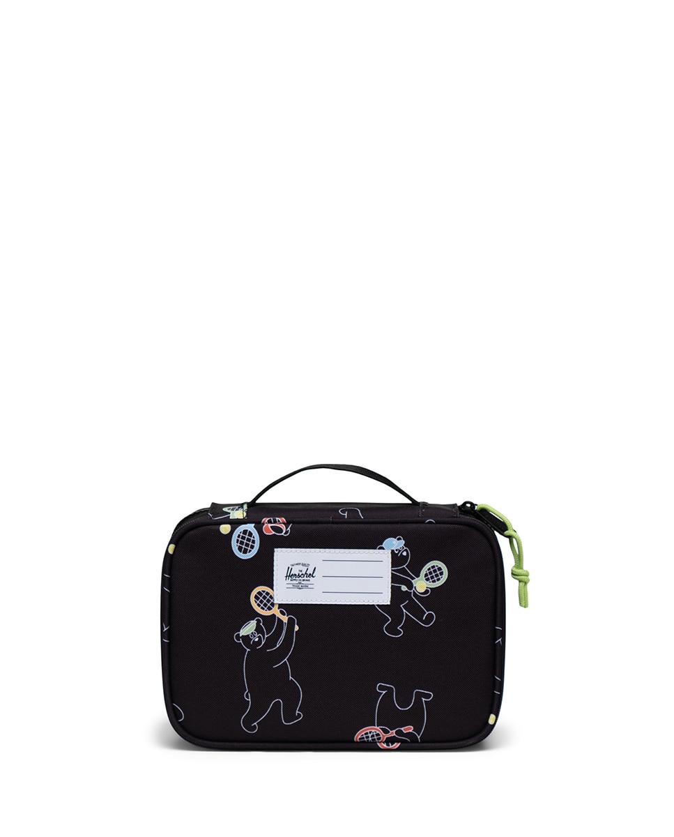 Estuche ecológico unisex herschel cuadrado en tejido - Blanco Negro-2