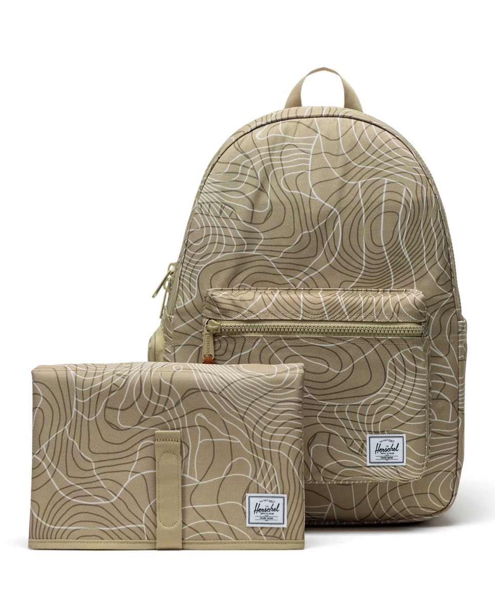 Mochila unisex herschel reciclada en tejido con cambiador de bebe de 22 l - Verde militar Verde militar-1