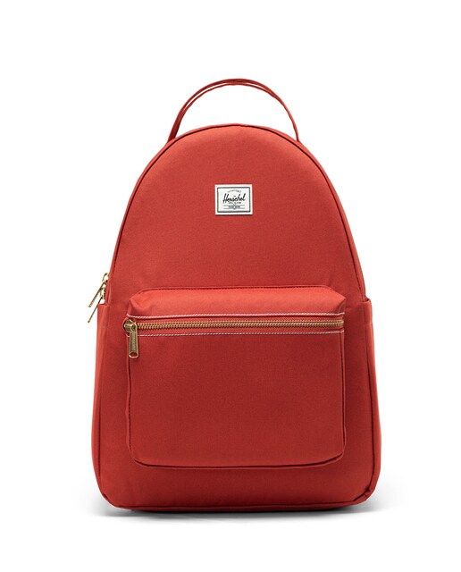 Imagen 0 de Mochila de mujer ecológica rojo ocre de 18 l con bolsillo delantero con cremallera