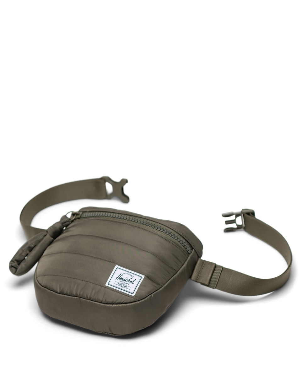 Riñonera mujer herschel reciclada en tejido acolchado 2 l - Verde militar Verde militar-2