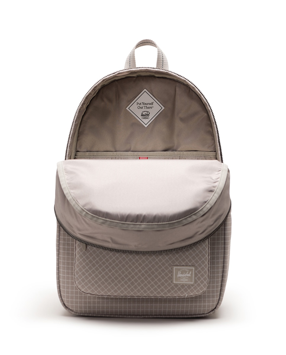 Mochila unisex herschel reciclada en tejido de 22 l con cremallera - Beige Beige-3