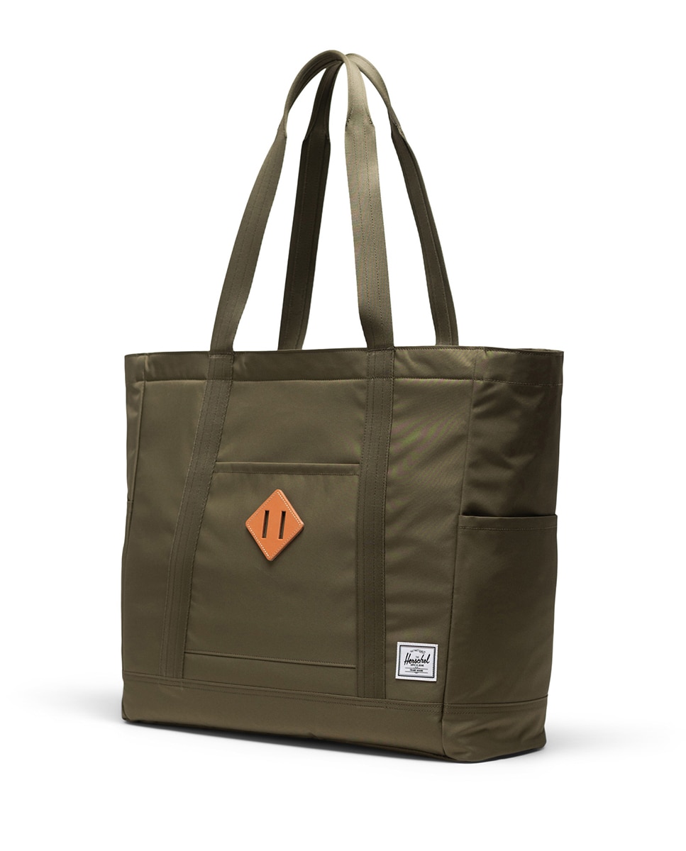 Bolso unisex herschel ecológico estilo shopper de 24 l en tejido - Verde militar Verde militar-3