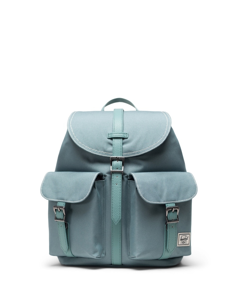 Mochila mujer ecológica herschel 14 l en tejido con tiras imántadas - Verde azulado Verde azulado-1