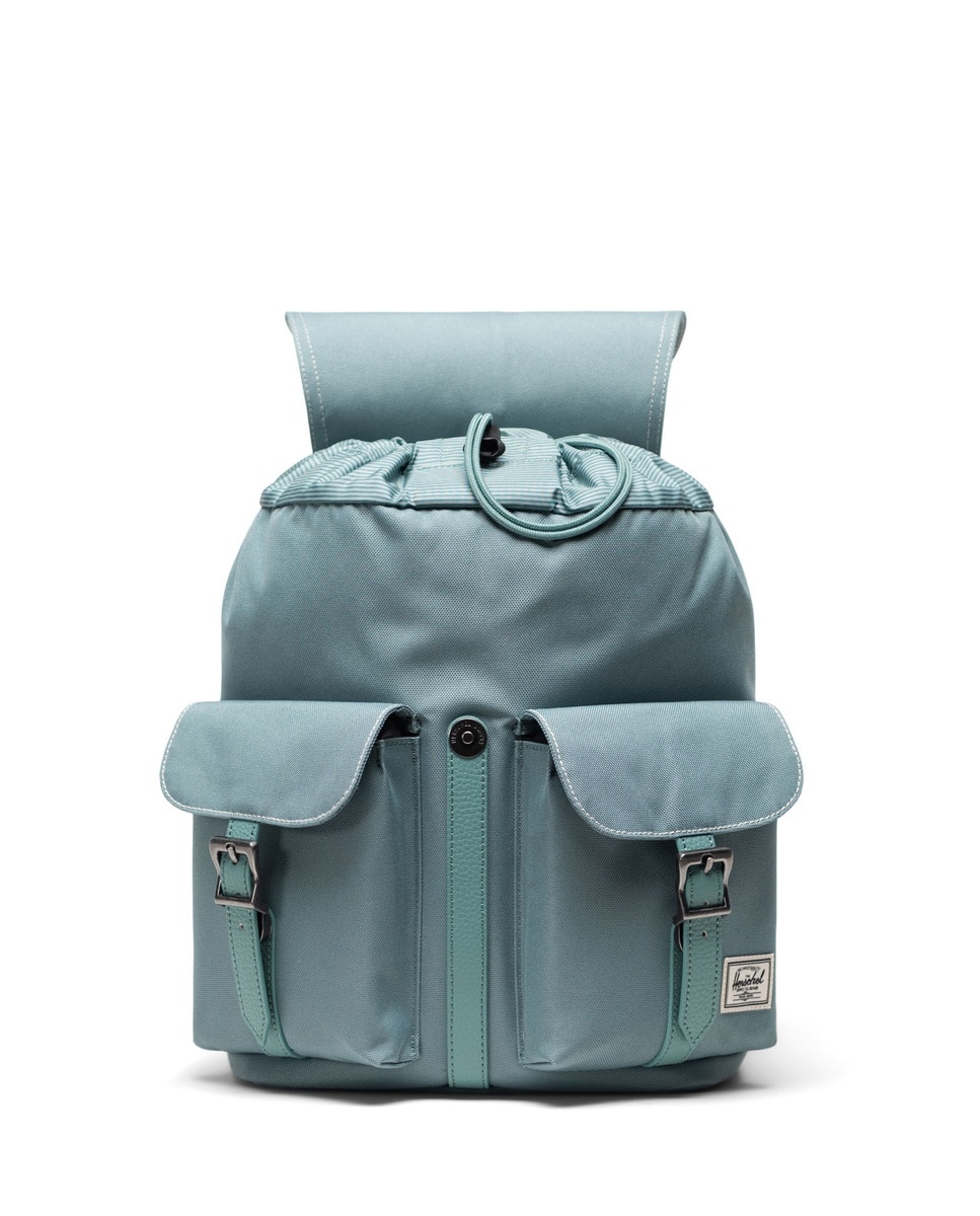 Mochila mujer ecológica herschel 14 l en tejido con tiras imántadas - Verde azulado Verde azulado-3
